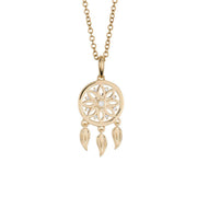 18 Karat Yellow Gold and Diamond Dreamcatcher Pendant - Jackson Hole Jewelry Company