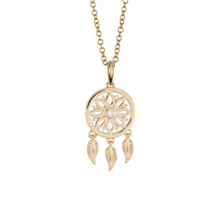 18 Karat Yellow Gold and Diamond Dreamcatcher Pendant - Jackson Hole Jewelry Company