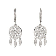 18k White Gold Dreamcatcher Earrings - Jackson Hole Jewelry Company