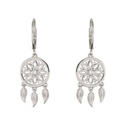 18k White Gold Dreamcatcher Earrings - Jackson Hole Jewelry Company