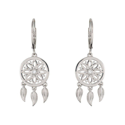 18k White Gold Dreamcatcher Earrings - Jackson Hole Jewelry Company