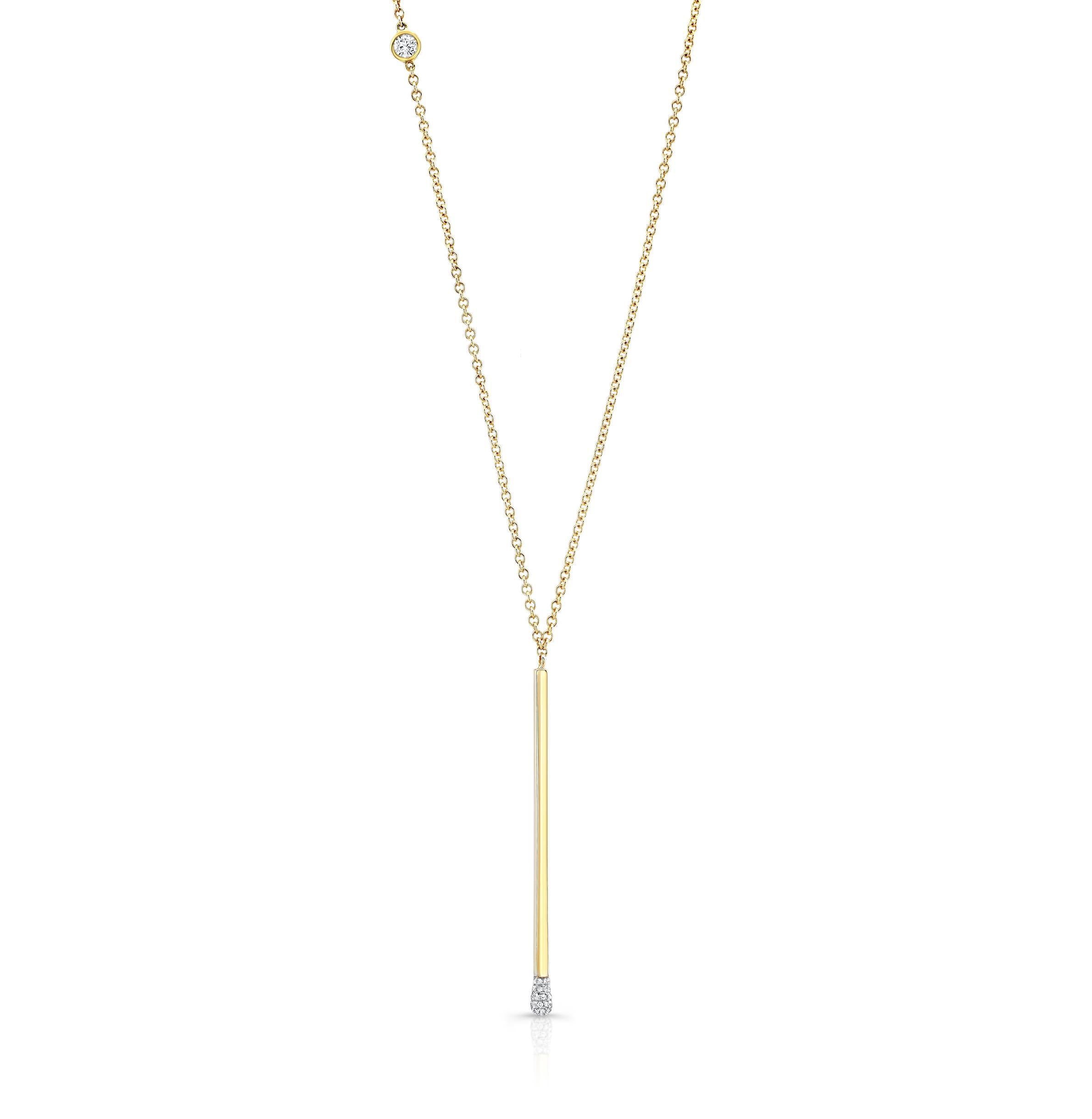 18k Yellow Gold Matchstick Pendant - Jackson Hole Jewelry Company