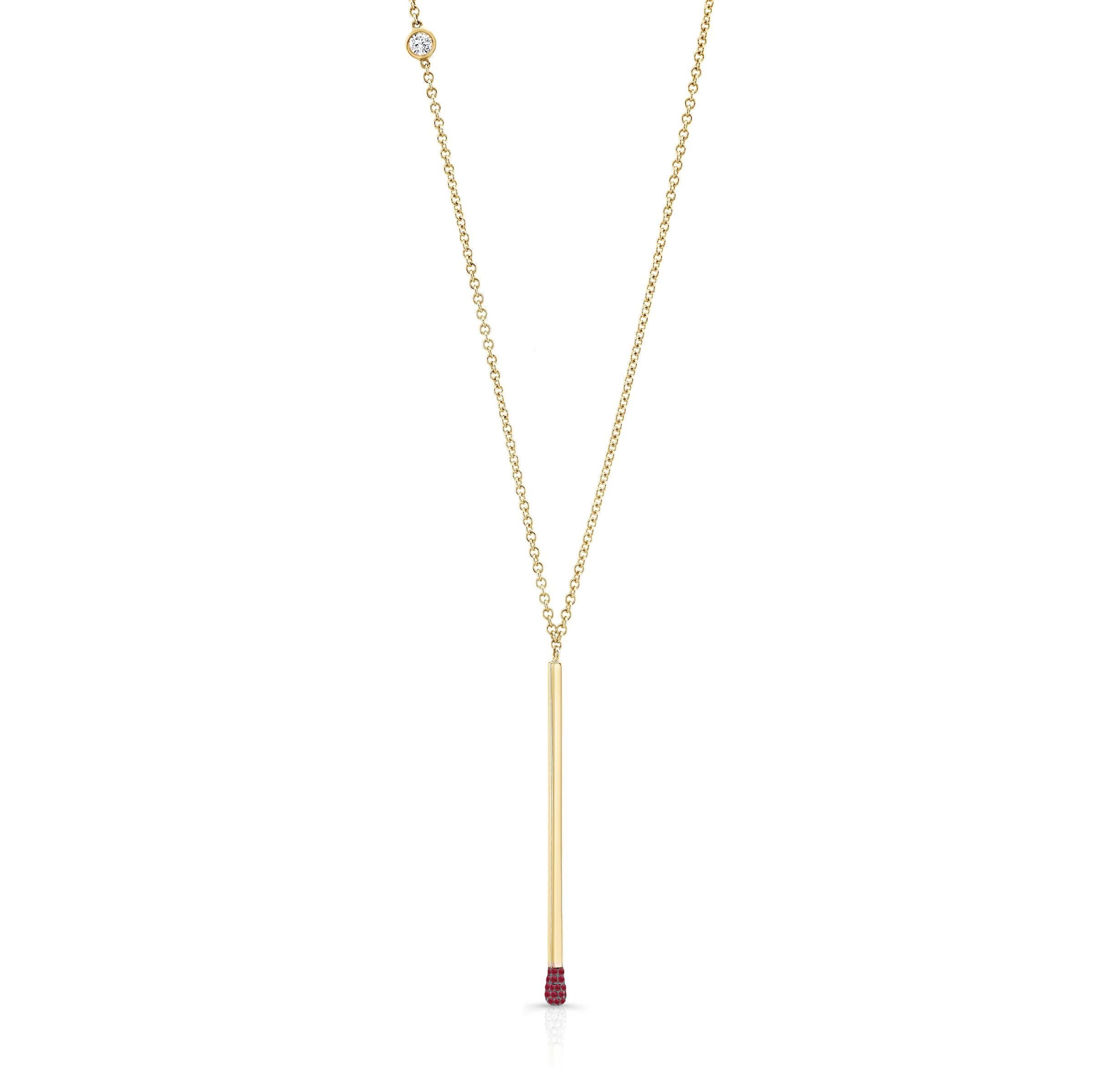 18K Yellow Gold Matchstick Pendant - Jackson Hole Jewelry Company