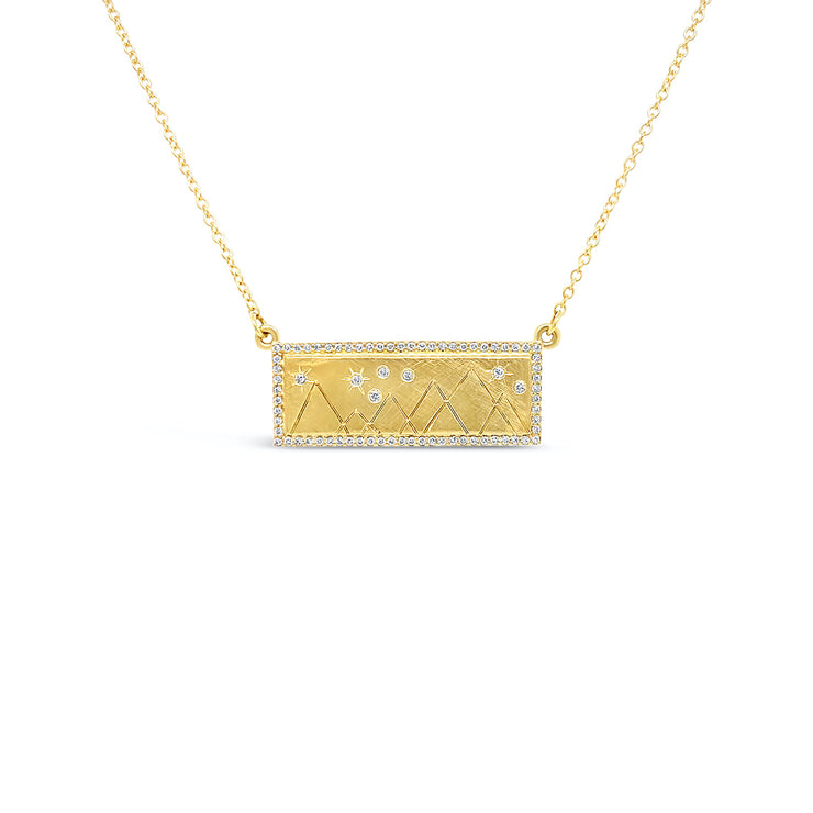 Julez Bryant 14k Yellow Gold Mountain Bar Necklace - Jackson Hole Jewelry Company
