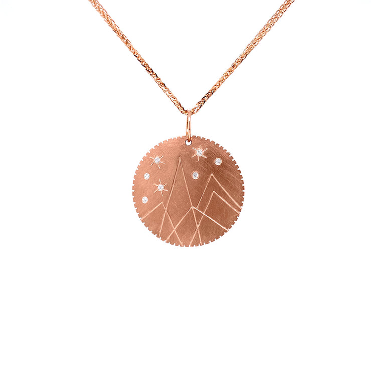 Julez Bryant 14k Rose Gold Mountain Medallion - Jackson Hole Jewelry Company