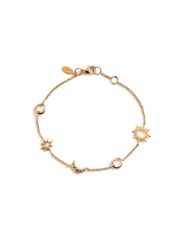 ANZIE Aztec Micro Starburst Link Bracelet 14K Gold - Jackson Hole Jewelry Company