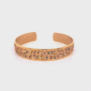 14k Marika Desert Gold Multi Colored Sapphire and Diamond Cuff Bracelet