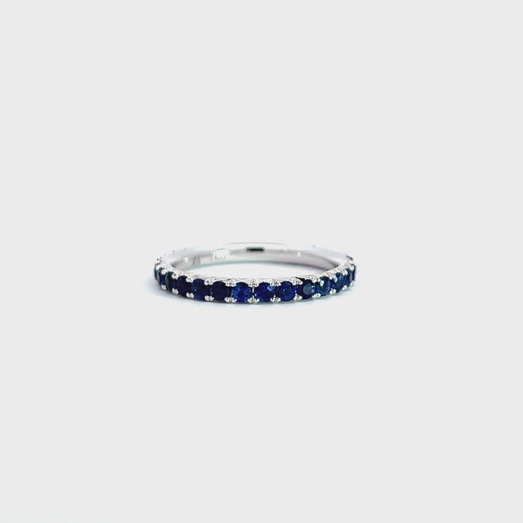 LUXE EDITION: 18 Karat French Cut Snake River Sapphire Pavé Eternity Band