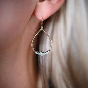 14 Karat Gold Tear Drop Earrings with Diamond Inverted Tetons - Jackson Hole Jewelry Company
