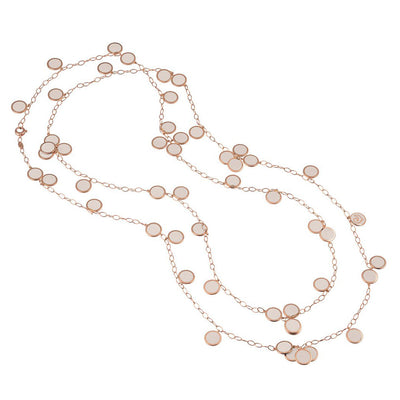 Chantecler Pailettes 18K Pink Gold & White Enamel Necklace - Jackson Hole Jewelry Company