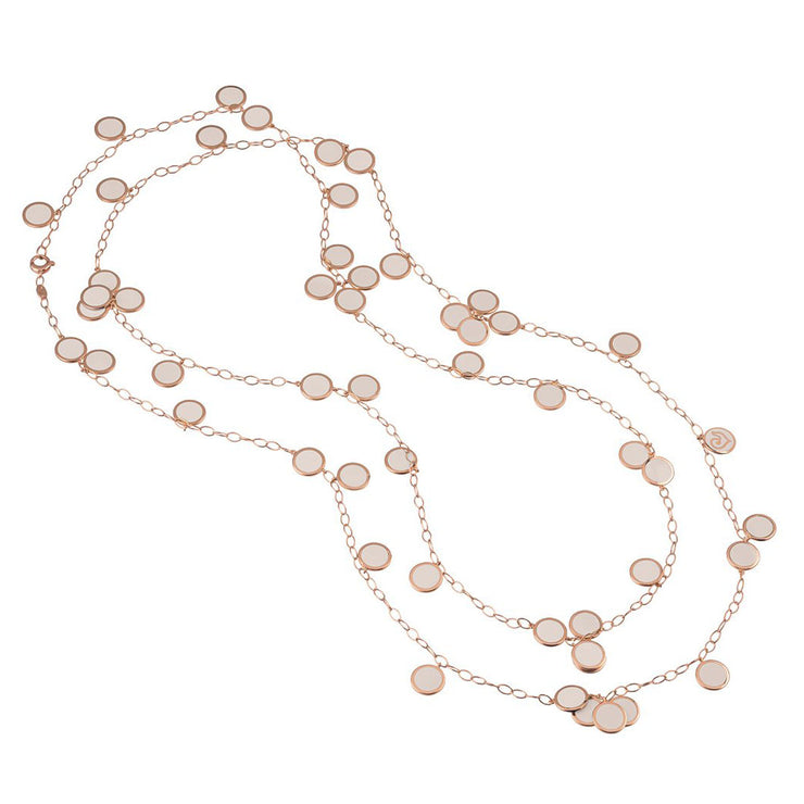 Chantecler Pailettes 18K Pink Gold & White Enamel Necklace - Jackson Hole Jewelry Company