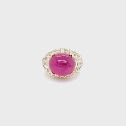 Picchiotti Oval Cabochon Burmese Ruby Ring