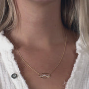 Small 14KY Gold Oval Teton Necklace with Diamonds