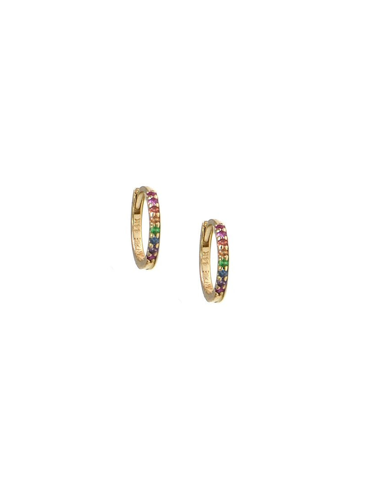 ANZIE Classique Rainbow Pavé Huggies - Jackson Hole Jewelry Company