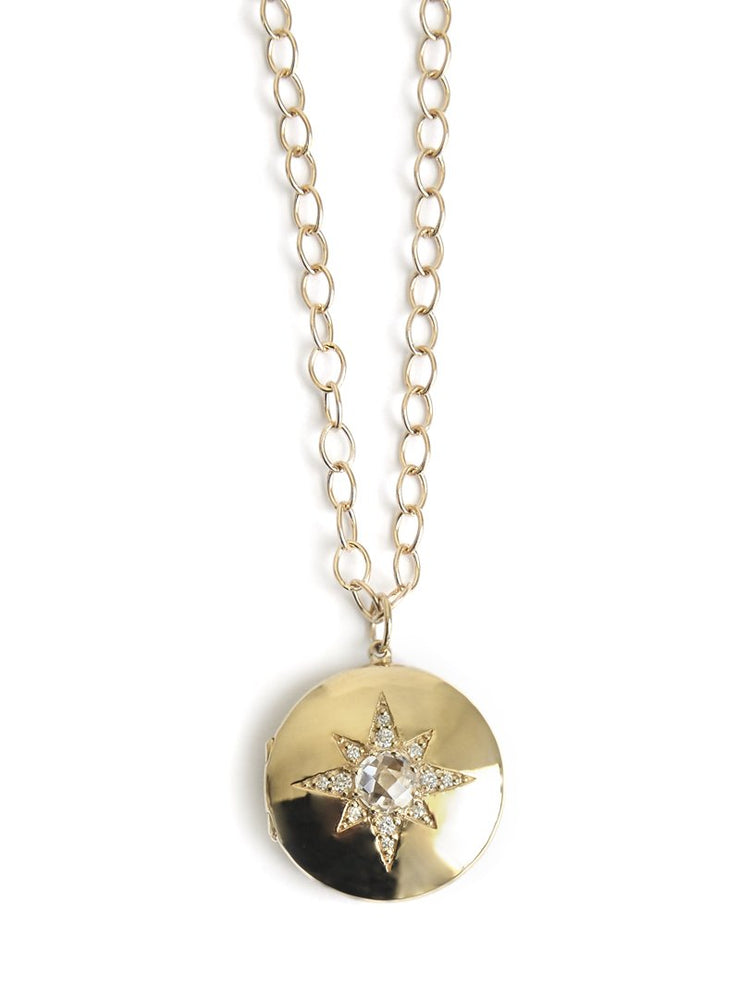 ANZIE Aztec 14K Gold Locket with Link Chain - Jackson Hole Jewelry Company
