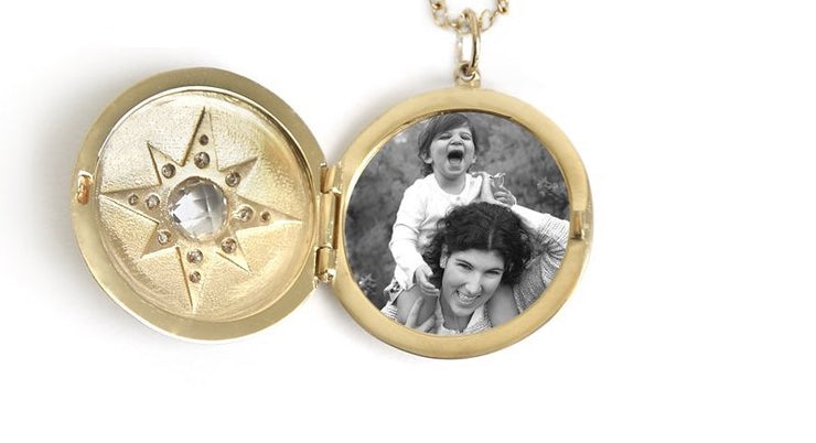 ANZIE Aztec 14K Gold Locket with Link Chain - Jackson Hole Jewelry Company