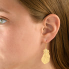 14k Marika Desert Gold Feather Earrings with Diamonds - Jackson Hole Jewelry Company