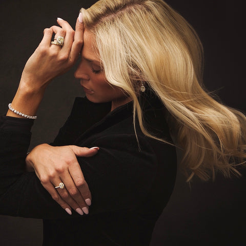 Natural Fancy Light Yellow Oval Halo Diamond Ring - Jackson Hole Jewelry Company