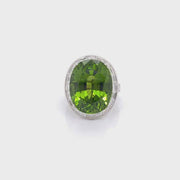 Picchiotti Oval Peridot  and Baguette Diamond Ring