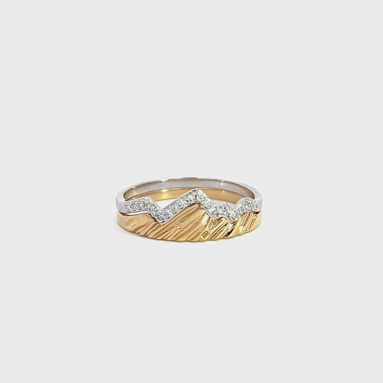 14 Karat Yellow Gold Duo Teton Stacking Ring™ (2 ring set) – Jackson ...