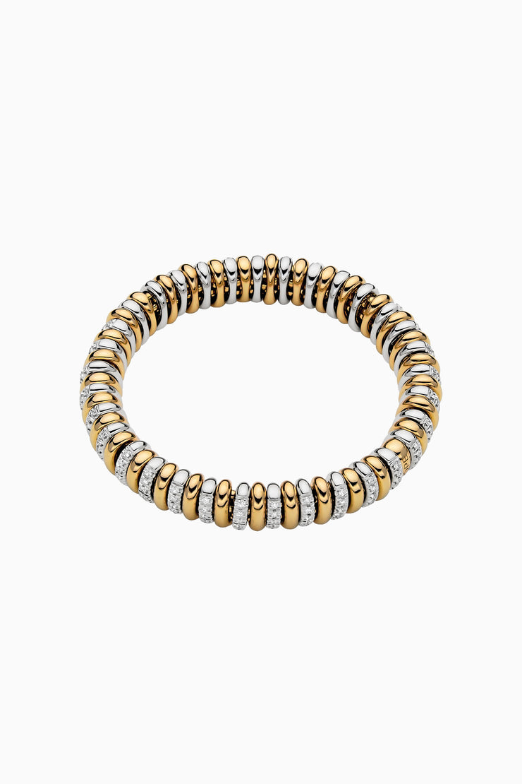 Fope Vendome Yellow Gold & Pave Diamond Flex It Rondel Bracelet - Jackson Hole Jewelry Company