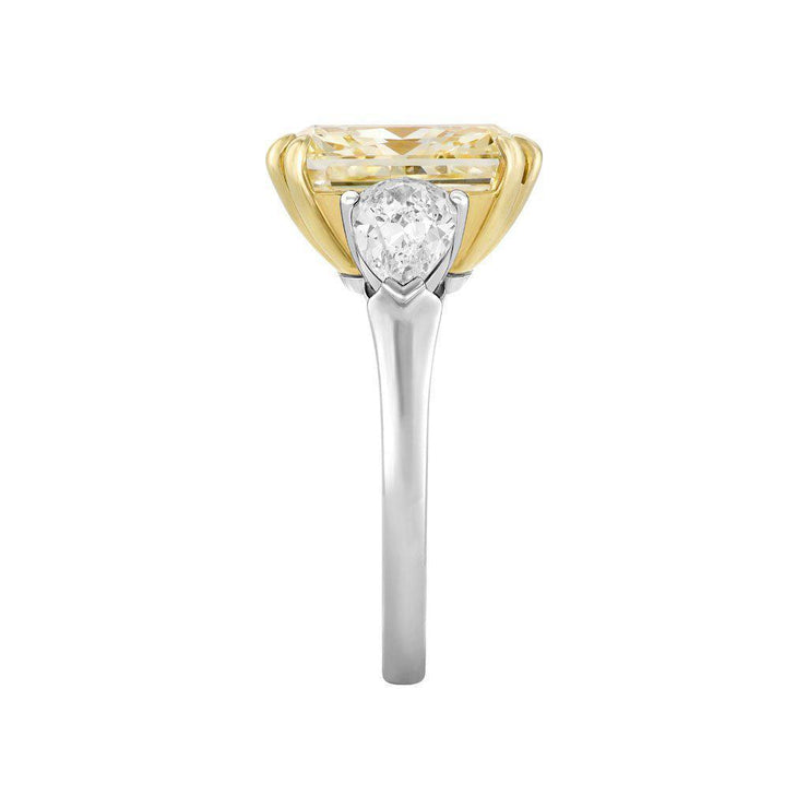 7 Carat Natural Fancy Yellow Radiant Cut Diamond Ring - Jackson Hole Jewelry Company