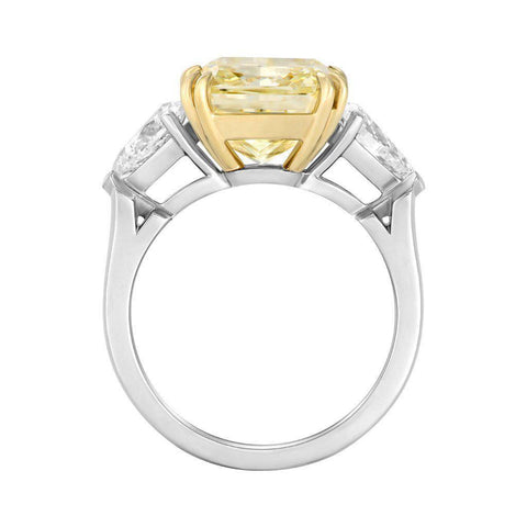 7 Carat Natural Fancy Yellow Radiant Cut Diamond Ring - Jackson Hole Jewelry Company