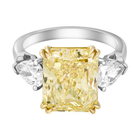 7 Carat Natural Fancy Yellow Radiant Cut Diamond Ring - Jackson Hole Jewelry Company