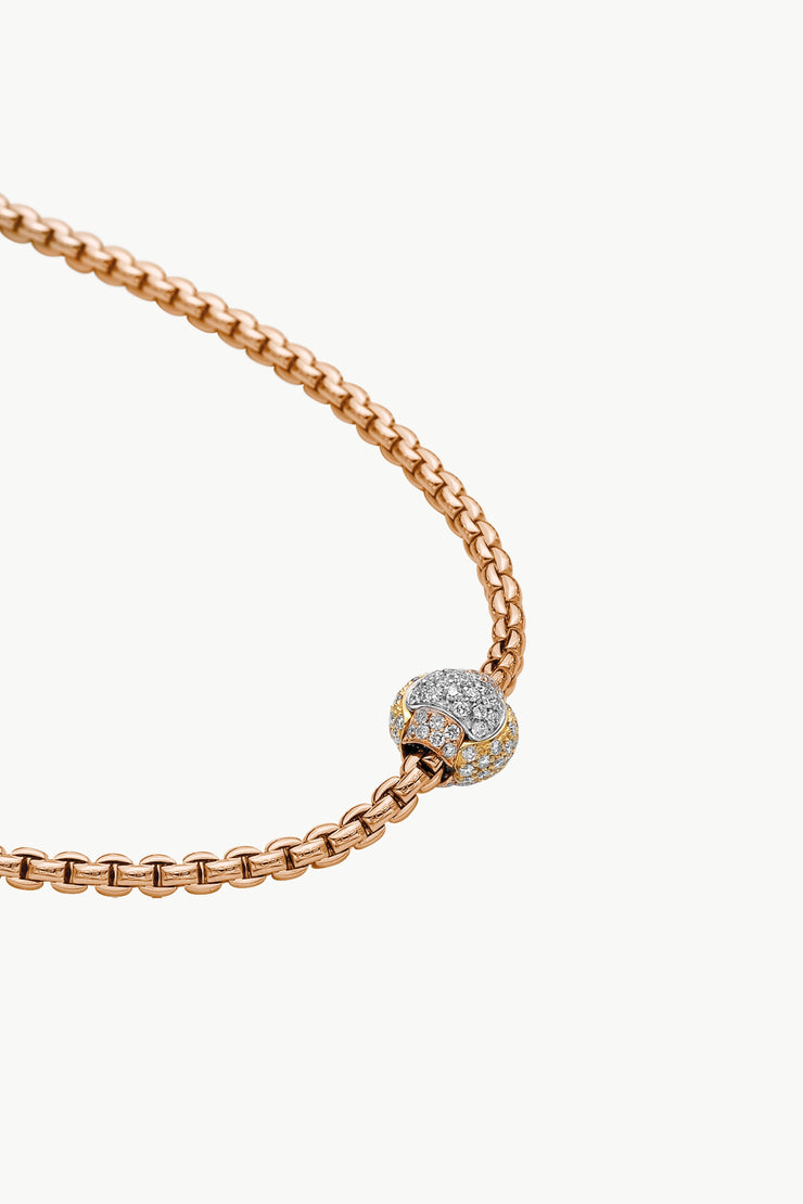 Fope Eka Tiny Necklace with Diamond Pave&