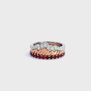 LUXE EDITION: 18 Karat French Cut Ruby Pavé Eternity Band