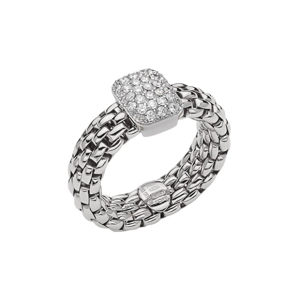 Fope Vendome Flexible Ring with Diamond Pavé - Jackson Hole Jewelry Company
