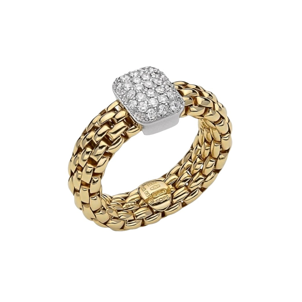 Fope Vendome Flexible Ring with Diamond Pavé - Jackson Hole Jewelry Company