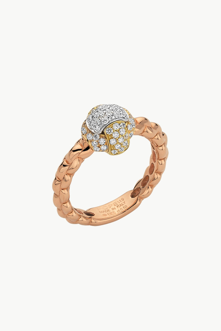 Fope Eka Tiny Ring with Diamond Pave&