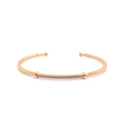 14k Marika Desert Gold Stackable Cuff with Pavé Diamonds - Jackson Hole Jewelry Company