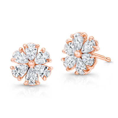 Large Flower Diamond Stud Earrings - Jackson Hole Jewelry Company