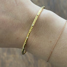 14k Marika Desert Gold Stackable Cuff with Bezeled Diamonds - Jackson Hole Jewelry Company