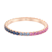 Multicolored Sapphire French Cut Pavé Eternity Ring Only - Jackson Hole Jewelry Company