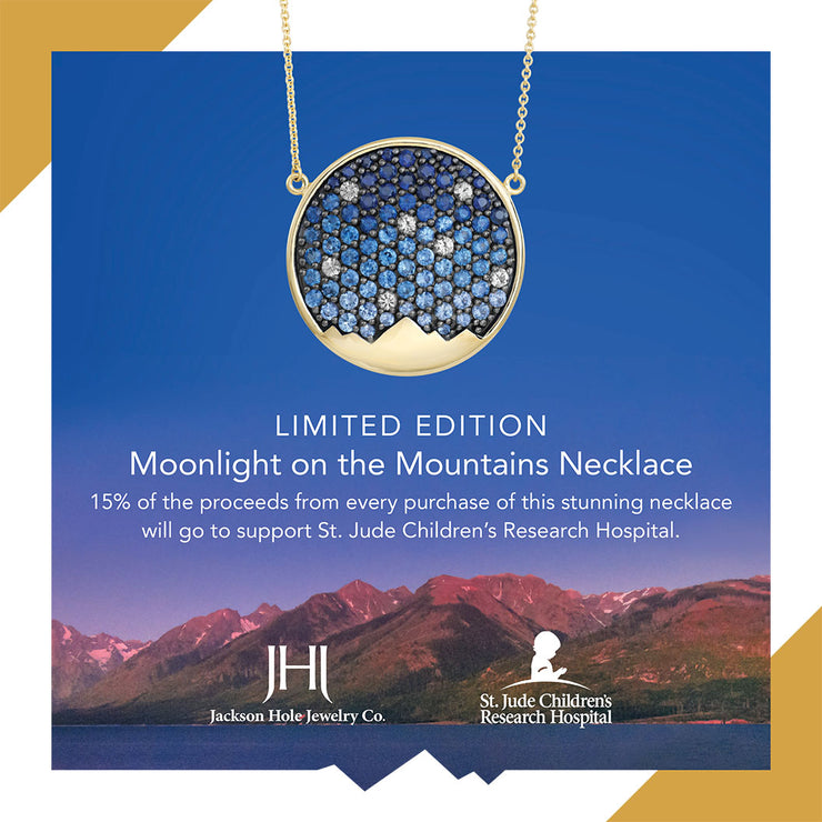 St. Jude Moonlight on the Mountains 18 Karat Sapphire Pavé Necklace - Jackson Hole Jewelry Company
