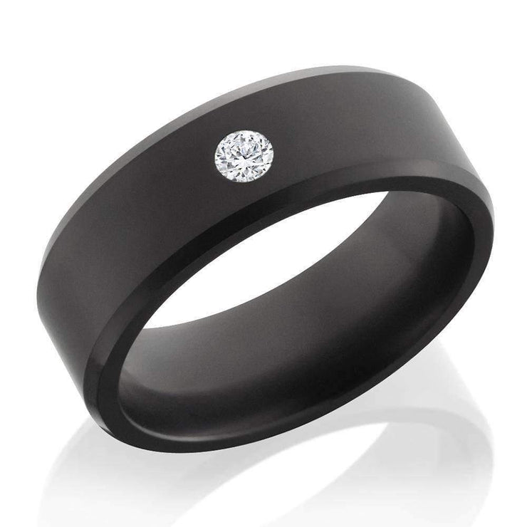 Elysium Black Diamond Band with a .10 Diamond Inset - Jackson Hole Jewelry Company