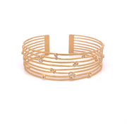 14k Marika Desert Gold Multi Bar Cuff Bracelet with Diamonds - Jackson Hole Jewelry Company