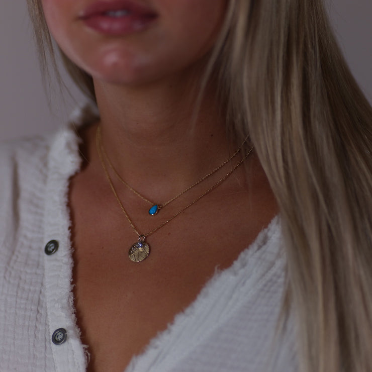 Julez Bryant 14k Yellow Gold Small Mountain Medallion - Jackson Hole Jewelry Company