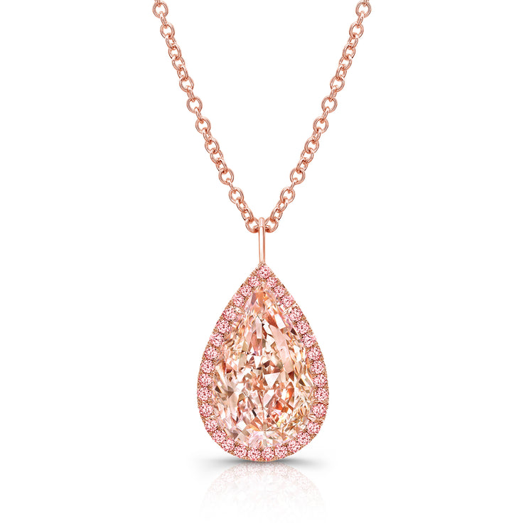 Natural 3 Carat Fancy Pink Pear Shaped Necklace - Jackson Hole Jewelry Company