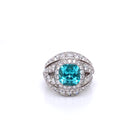 Picchiotti Cushion Cut Paraiba Tourmaline and Diamond Ring - Jackson Hole Jewelry Company