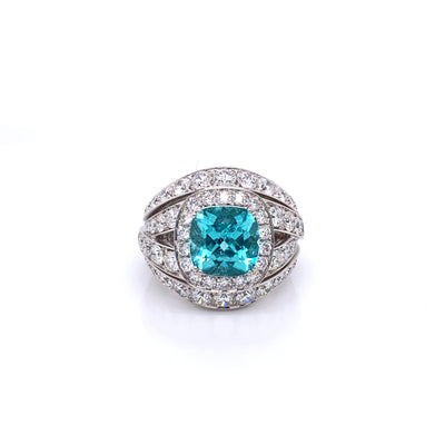 Picchiotti Cushion Cut Paraiba Tourmaline and Diamond Ring - Jackson Hole Jewelry Company