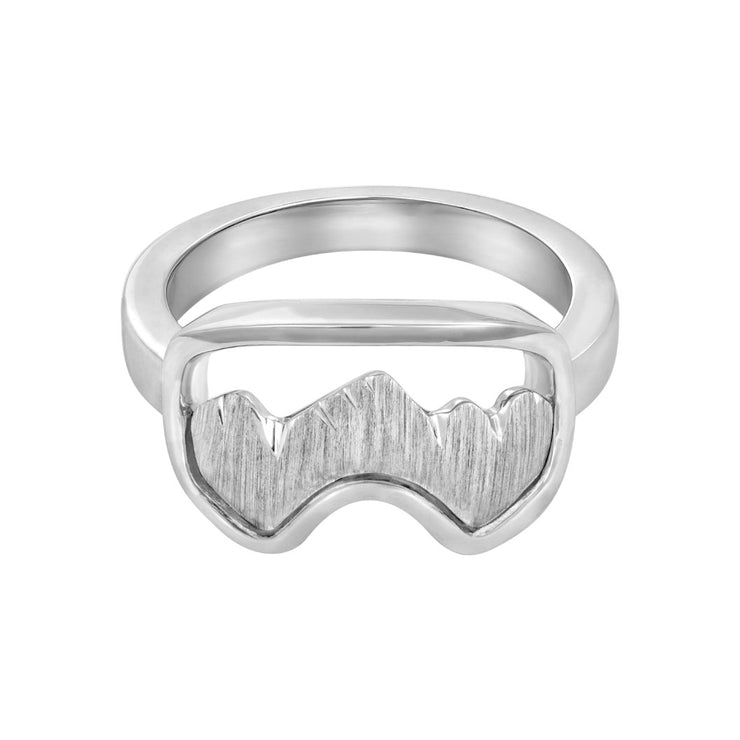 Silver Teton Ski Goggle Ring - Jackson Hole Jewelry Company