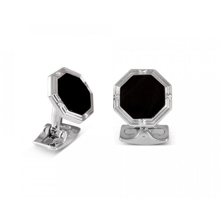D&F Octagonal Cufflinks With Onyx - Jackson Hole Jewelry Company