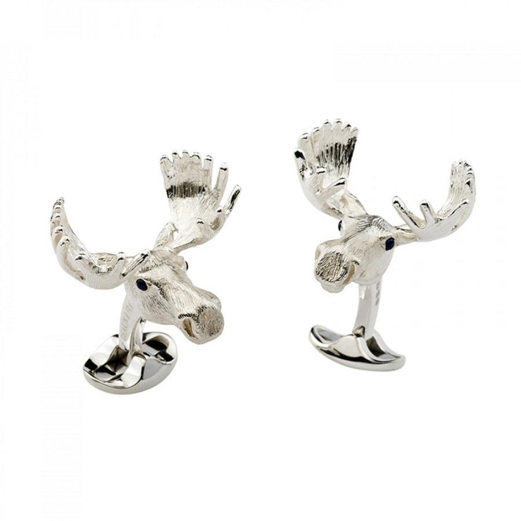 D&F Sterling Silver Moose Head Cufflinks - Jackson Hole Jewelry Company