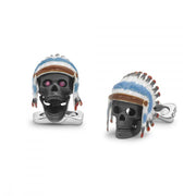 D&F Sterling Silver Native American Skull Cufflinks - Jackson Hole Jewelry Company