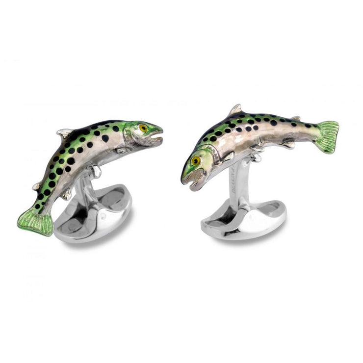 D&F Sterling Silver Trout Cufflinks - Jackson Hole Jewelry Company