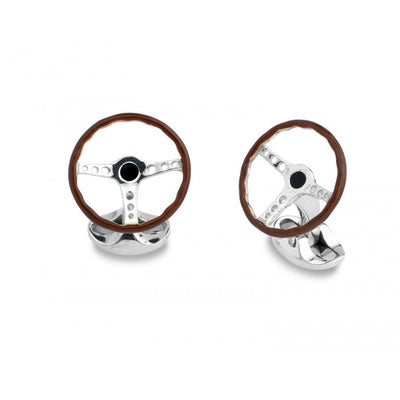 D&F Sterling Silver Vintage Steering Wheel Cufflinks - Jackson Hole Jewelry Company